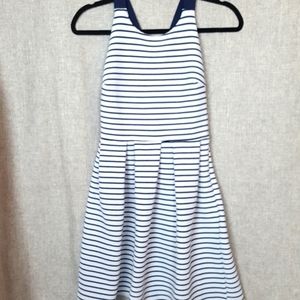 IT'S Blue Stripped Skater Dress EUC Sz M
